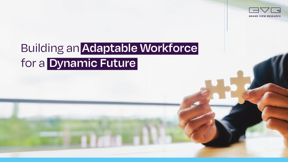 Banner reading Building an Adaptable Workforce for a Dynamic Future, with hands fitting two puzzle pieces together