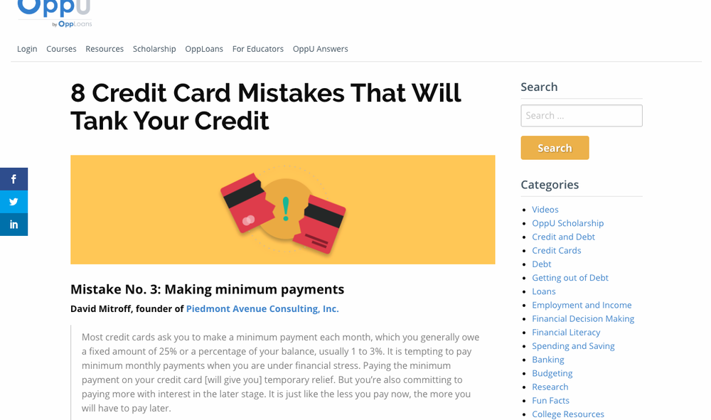 An OppU article quoting David Mitroff, founder of Piedmont Avenue Consulting